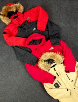 Thrifted jackets online in india | mythriftkart™ Red and black branded thrift winter jacket for men at MyThriftKart