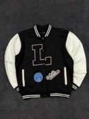 Louis Vuitton Varsity Bomber Jacket – Black & White | XL