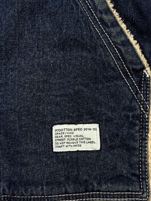 Purple cotton denim sherpa hoodie jacket – blue | fleece lined | xl Purple Cotton Denim Sherpa Hoodie Jacket – Blue | Fleece Lined | XL - Image 3