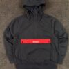 Fellics Hooded Pullover Jacket – Black | Half Zip Winter Jacket | Size M – – MyThriftKart