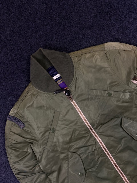 Vintage Superdry Surplus Flying Jacket – Olive Green Bomber | Size S - Image 2