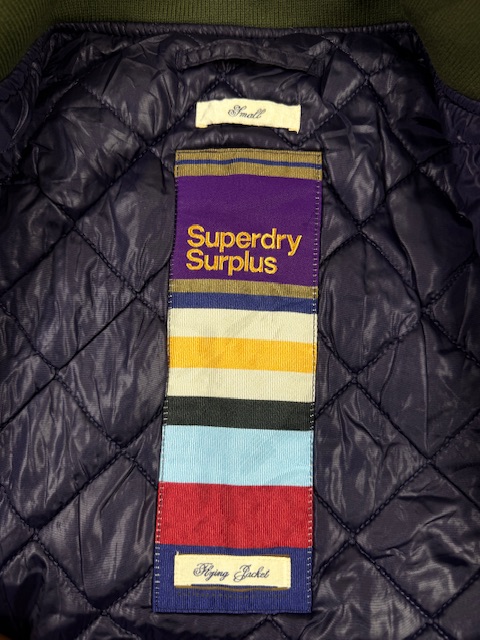 Vintage Superdry Surplus Flying Jacket – Olive Green Bomber | Size S - Image 3