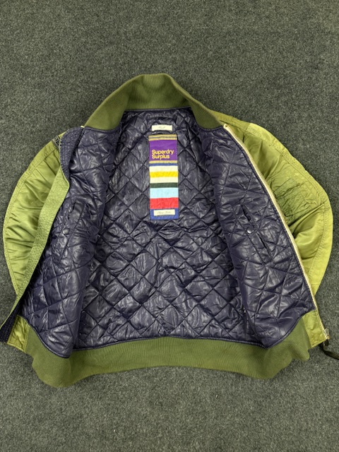 Vintage Superdry Surplus Flying Jacket – Olive Green Bomber | Size S - Image 5