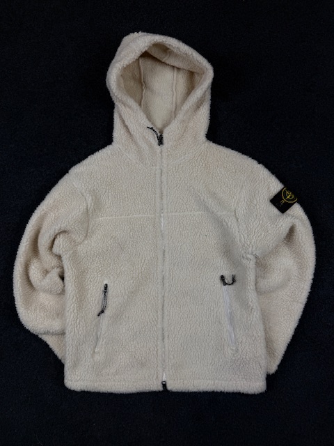 Stone island sherpa fleece hoodie jacket - medium Stone Island Sherpa Fleece Hoodie Jacket - MEDIUM