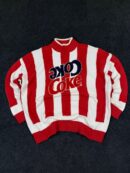 VINTAGE red and white Coca-Cola brand sweatshirt, made by Meters/bonwe  – LARGE