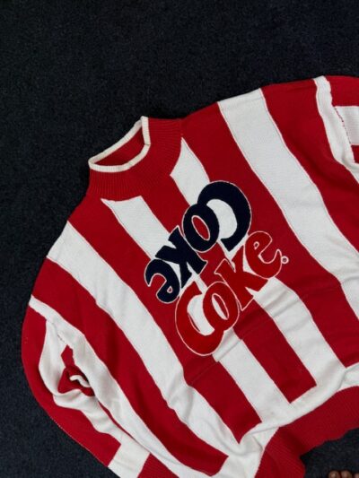 VINTAGE red and white Coca-Cola brand sweatshirt, made by Meters/bonwe  – LARGE