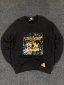 black cotton BOY London sequined logo pullover sweatshirt – L