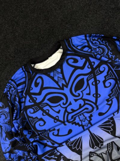 Printed Blue Black Compression Rashguard Full Sleeve – Size L