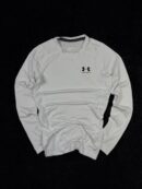 Under Armour HeatGear Compression Long Sleeve Top – White (Size S)
