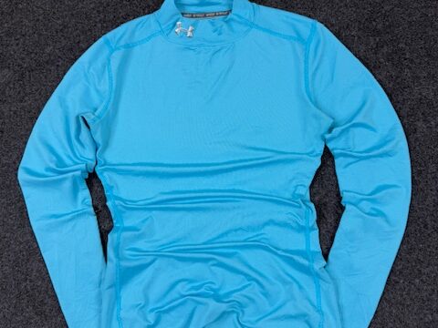 Under Armour ColdGear Fitted Mock Neck Full Sleeve Top – Sky Blue (XS)