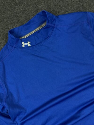 Under Armour ColdGear Blue Mock Neck Full Sleeve Performance Top – Size L