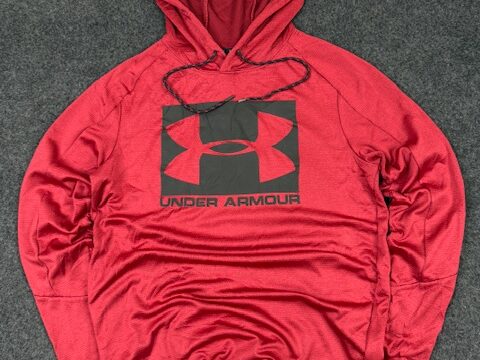 Under Armour Red Lightweight Sports Hoodie T-Shirt - SMALL