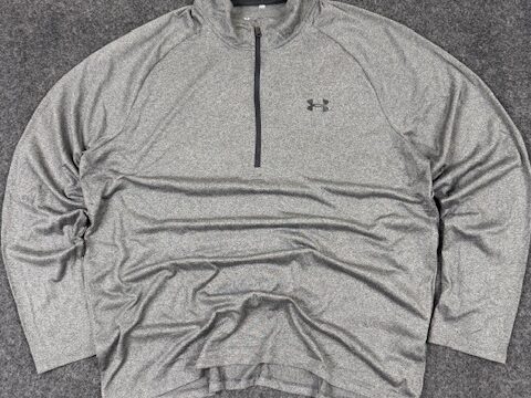 Under Armour Grey Quarter-Zip Summer Sports T-Shirt | Size XL/XXL