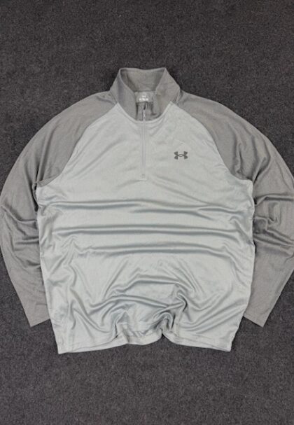 Under Armour Grey Half-Zip Performance Top (Loose Fit) - XL/XXL