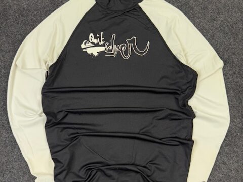 Quiksilver Black & White Compression Rash Guard – Long Sleeve (L/XL)