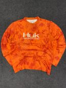 Huk Performance Fishing Long Sleeve Sports T-Shirt – Orange (L/XL)