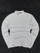 Under Armour ColdGear Fitted White Mock Neck Long Sleeve Top – Stretch Performance Wear (M/L)
