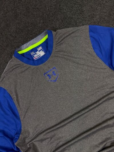 Under Armour HeatGear Fitted Long Sleeve Training Tee – Grey/Blue (M)