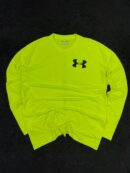 Under Armour Neon Green HeatGear Long Sleeve Compression T-Shirt for Gym & Training – Size M