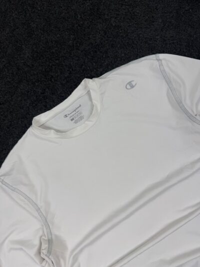 Champion Double Dry Compression Long Sleeve Gym Top – White (Size L)