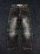 Brooklyn Xpress Original Vintage Baggy Carpenter Jeans – Black Distressed Denim – (W32 L44)