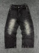 Black Washed Straight Fit Denim Jeans (W30-34 L42.5)