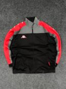 Kappa Black Red Colorblock Track Jacket Oversized (Size L)