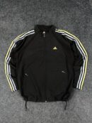 Adidas Black Parachute Fabric Zip Jacket Made in Korea (Size L/XL)