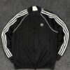 Adidas Originals Black 3 Stripe Track Jacket – Classic Trefoil Full Zip (Size XL) – – MyThriftKart