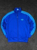 Adidas Originals Blue 3 Stripe Track Jacket – Trefoil Logo Full Zip (Size XL)