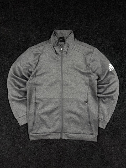 Adidas grey full zip sports track jacket – minimal logo activewear (size xs) Adidas Grey Full Zip Sports Track Jacket – Minimal Logo Activewear (Size XS)