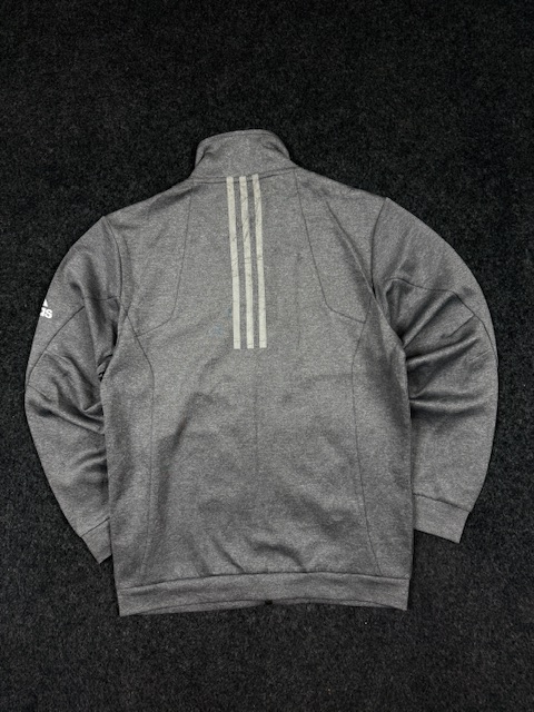 Adidas grey full zip sports track jacket – minimal logo activewear (size xs) Adidas Grey Full Zip Sports Track Jacket – Minimal Logo Activewear (Size XS)