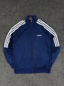 Adidas Navy Blue 3 Stripe Track Jacket – Full Zip Sportswear (Size S)