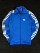 Adidas Originals Royal Blue 3 Stripe Track Jacket – Full Zip Trefoil Logo (Size XS)