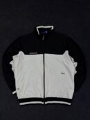Reebok Classic Black & White Track Jacket – Full Zip Sportswear (Size L)