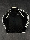 Adidas CLIMA365 Black Track Jacket with 3 Stripes – Full Zip Sportswear (Size L/XL)
