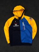 K-Swiss K66 California Colorblock Hoodie – Yellow & Navy Sports Sweatshirt (Size S)