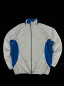Nike White & Blue Zip Up Sports Track Jacket – Nike FitDry Running Jacket (Size XL)