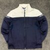 Asics Navy Grey Men’s Track Jacket – Premium Sports Zip Jacket (Size S) – – MyThriftKart