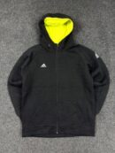 Adidas Zip-Up Hoodie Black Neon Contrast – Size M