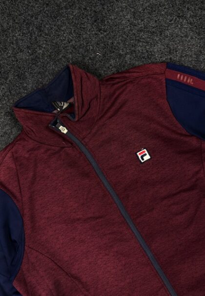 Fila Maroon & Navy Full Zip Track Jacket (M)