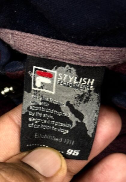 Fila Maroon & Navy Full Zip Track Jacket (M)