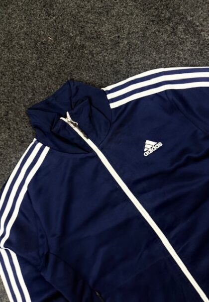 Adidas Navy Blue 3-Stripes Full Zip Track Jacket (M)