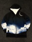 CAMME Moon Graphic Zip-Up Hoodie Black (L)