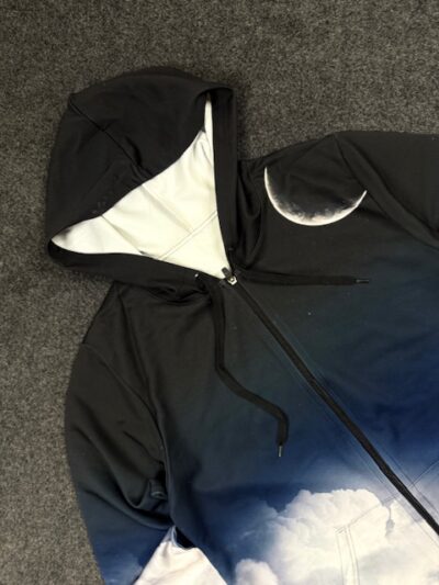 CAMME Moon Graphic Zip-Up Hoodie Black (L)