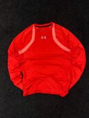 Under Armour HeatGear Long Sleeve Compression Tee – Vibrant Orange with Pink Accents – Women’s Size M