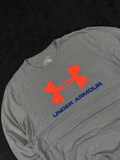 Under Armour Grey HeatGear Long Sleeve Logo Tee (XL/XXL)