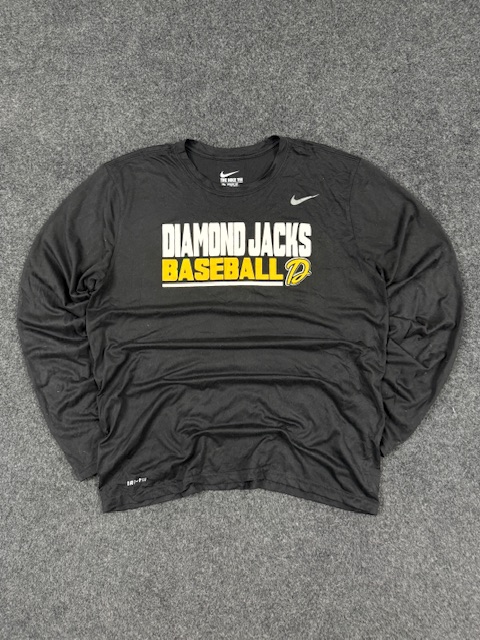 Nike dri-fit diamond jacks baseball long sleeve t-shirt black (l) Nike Dri-FIT Diamond Jacks Baseball Long Sleeve T-Shirt Black (L)