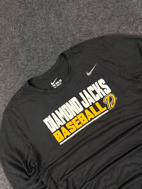 Nike dri-fit diamond jacks baseball long sleeve t-shirt black (l) Nike Dri-FIT Diamond Jacks Baseball Long Sleeve T-Shirt Black (L)
