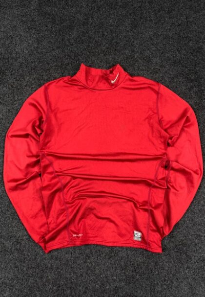 Nike Pro Combat Dri-FIT Compression Mock Neck Long Sleeve Red (XS)